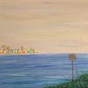 Somewhere in the Caribbean 12 x 12 Acrylic Painting, Tropical Seascape Artwork